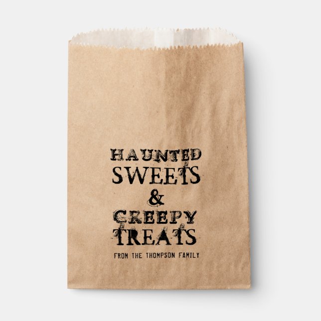 Halloween Candy Haunted Sweets Creepy Treats Goody Favour Bags (Front)