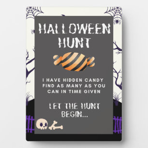 Halloween Candy Hunt Sign Plaque