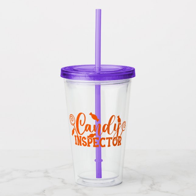 Halloween Candy Inspector Acrylic Tumbler (Front)