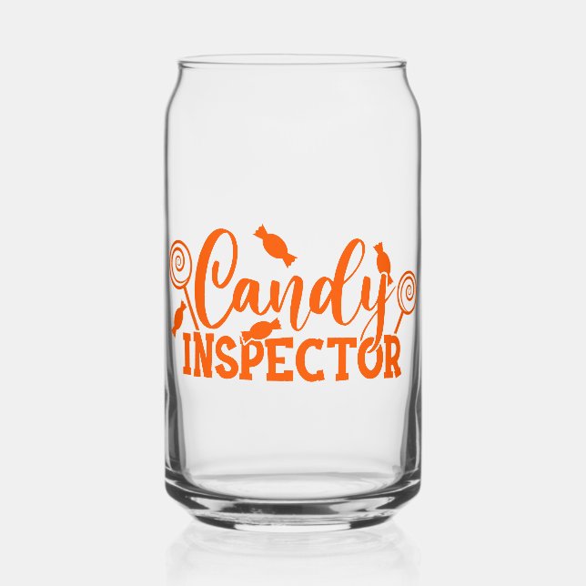Halloween Candy Inspector Can Glass (Front)