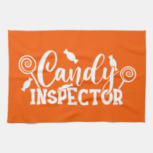 Halloween Candy Inspector Tea Towel