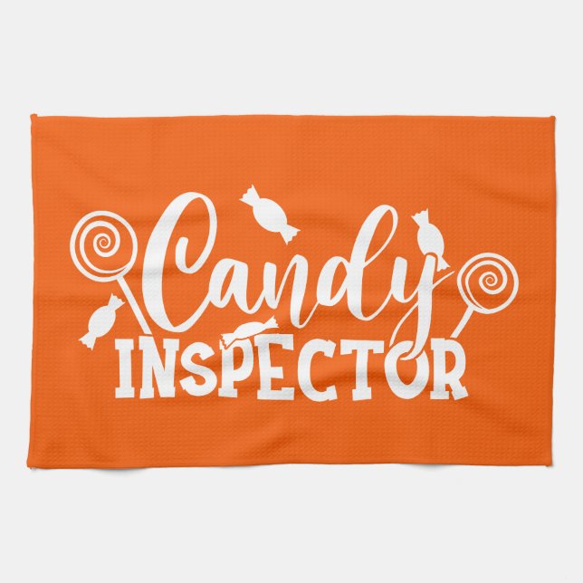 Halloween Candy Inspector Tea Towel (Horizontal)
