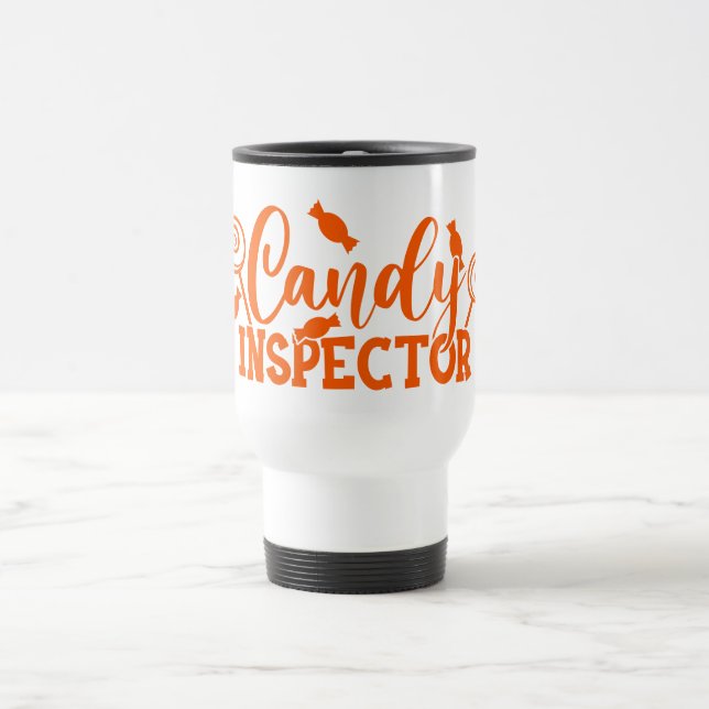 Halloween Candy Inspector Travel Mug (Center)