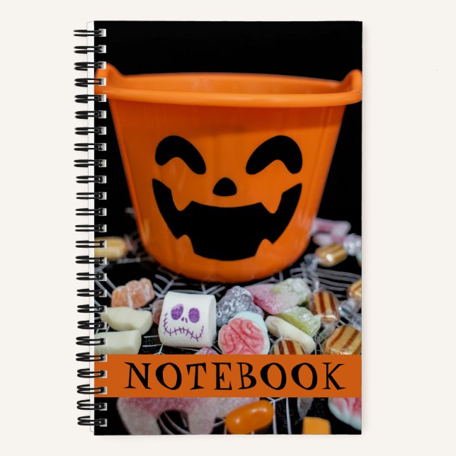 Halloween Candy Jack o'lantern Fun Notebook (Front)
