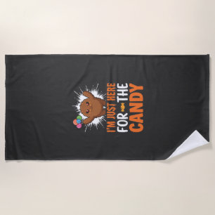 Halloween Candy Monster Quote Design Beach Towel
