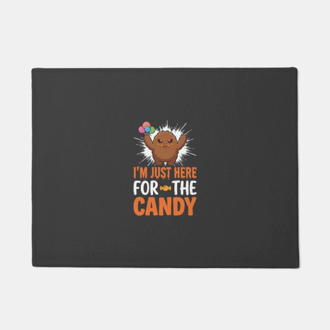 Halloween Candy Monster Quote Design Doormat (Front)