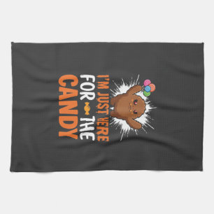 Halloween Candy Monster Quote Design Tea Towel