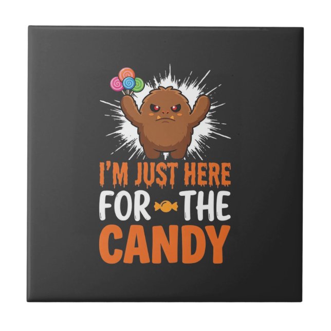 Halloween Candy Monster Quote Design Tile (Front)