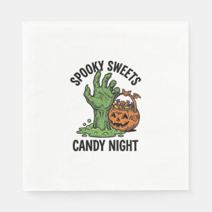 Halloween Candy Monster Vintage Spooky Treat Graph Napkin