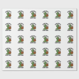 Halloween Candy Monster Vintage Spooky Treat Graph Wrapping Paper