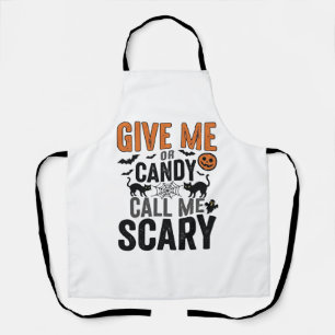 Halloween Candy or Call Me Scary Vintage Graphic_1 Apron