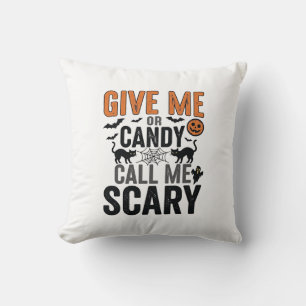 Halloween Candy or Call Me Scary Vintage Graphic_1 Cushion