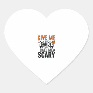 Halloween Candy or Call Me Scary Vintage Graphic_1 Heart Sticker