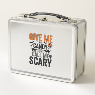 Halloween Candy or Call Me Scary Vintage Graphic_1 Metal Lunch Box