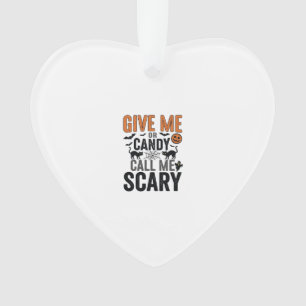 Halloween Candy or Call Me Scary Vintage Graphic_1 Ornament
