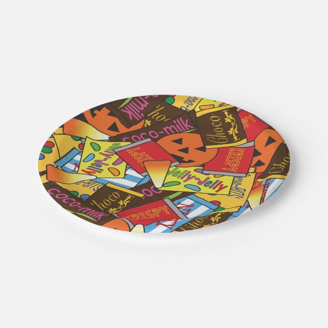 Halloween candy paper plate (Angled)