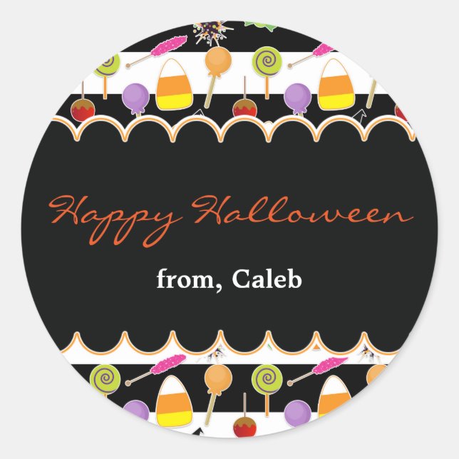 Halloween Candy Party Favour Custom Stickers (Front)