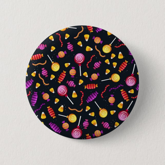 Halloween candy pattern 6 cm round badge (Front)