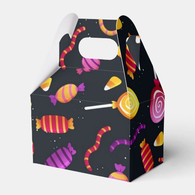 Halloween candy pattern favour box (Front Side)