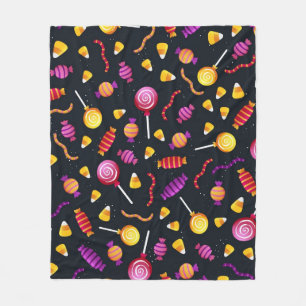 Halloween candy pattern fleece blanket