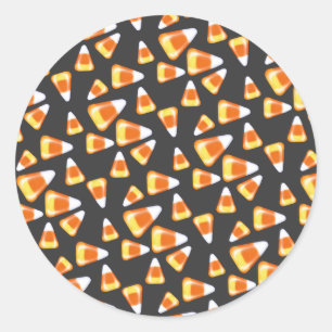 Halloween candy pattern, fun candy corn treats   classic round sticker
