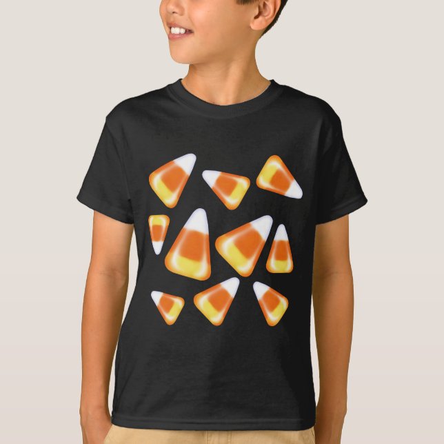Halloween candy pattern, fun candy corn treats T-Shirt (Front)
