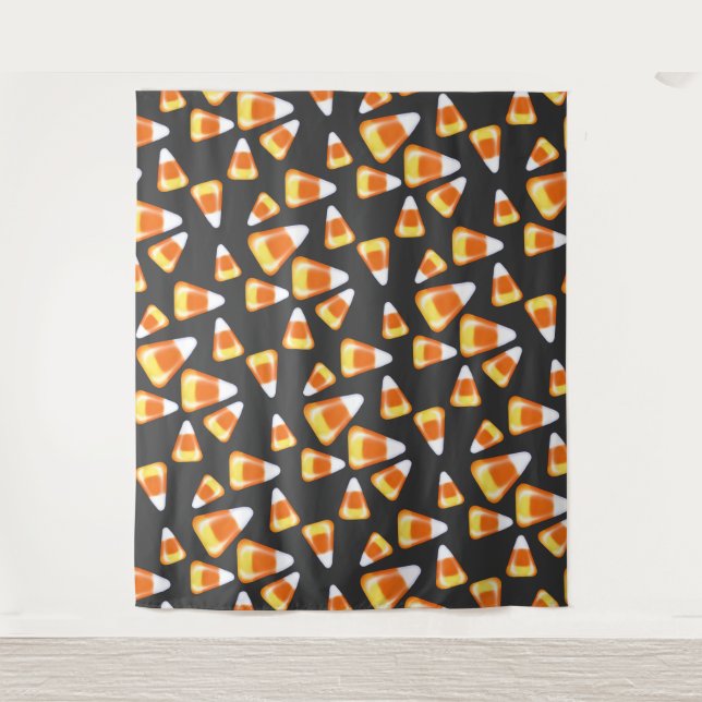 Halloween candy pattern, fun candy corn treats   tapestry (Front)