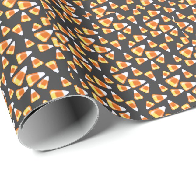 Halloween candy pattern, fun candy corn treats   wrapping paper (Roll Corner)