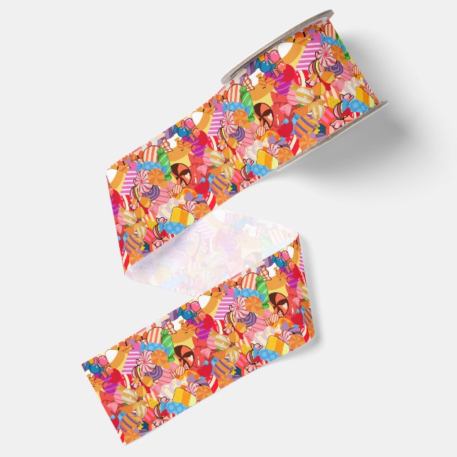 Halloween candy pattern grosgrain ribbon (Front+Back)