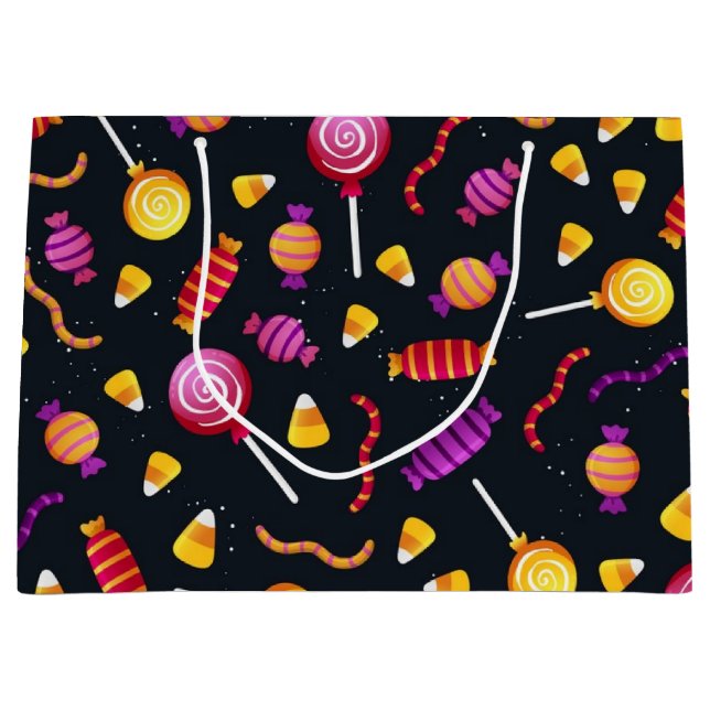 Halloween candy pattern large gift bag (Front)
