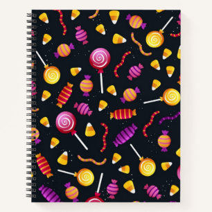 Halloween candy pattern notebook