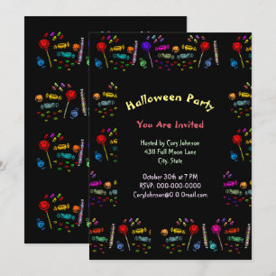 Halloween Candy Pattern Party Invitation