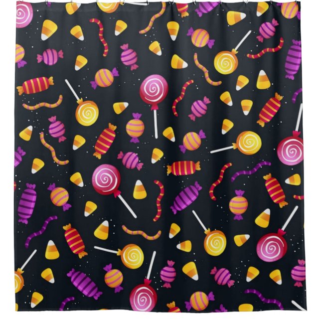 Halloween candy pattern shower curtain (Front)