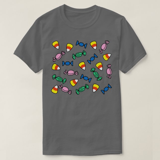Halloween Candy Pattern T-Shirt (Design Front)