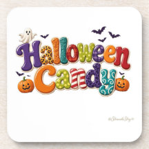Halloween Candy Patterned Bubble Letters