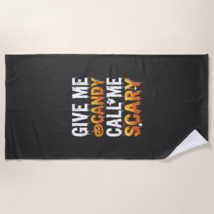 Halloween Candy Scary Ghost Design_1 Beach Towel