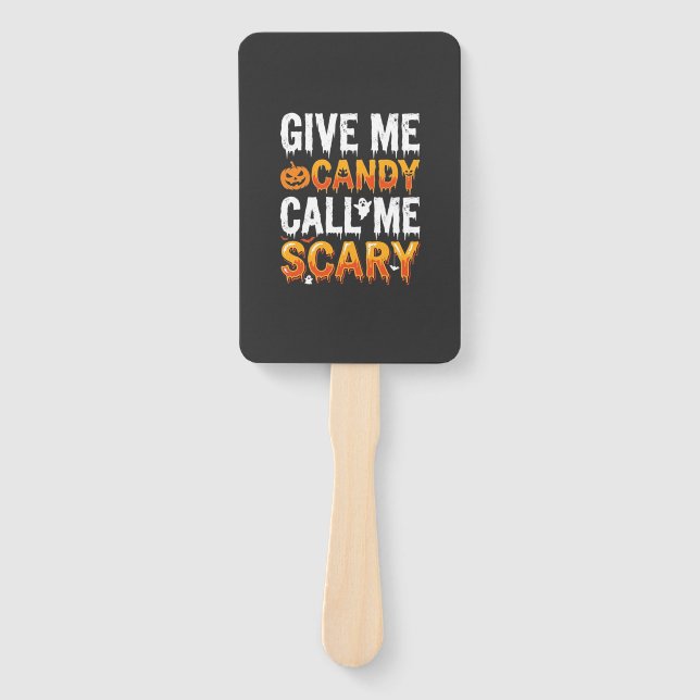 Halloween Candy Scary Ghost Design_1 Hand Fan (Front)