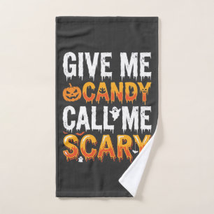 Halloween Candy Scary Ghost Design_1 Hand Towel