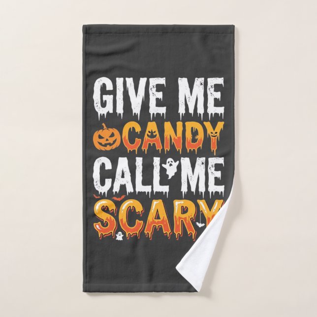 Halloween Candy Scary Ghost Design_1 Hand Towel (Hand Towel)