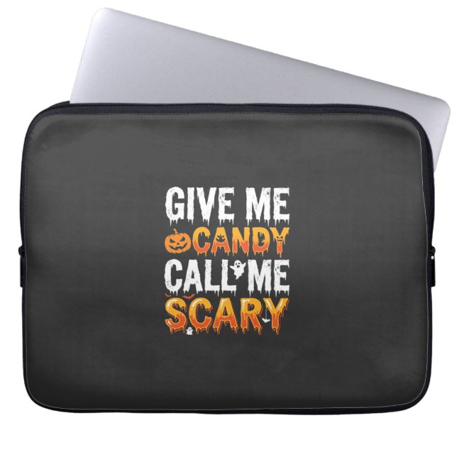 Halloween Candy Scary Ghost Design_1 Laptop Sleeve (Front)