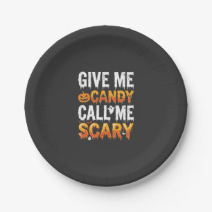Halloween Candy Scary Ghost Design_1 Paper Plate