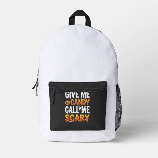 Halloween Candy Scary Ghost Design_1 Printed Backpack (Front)