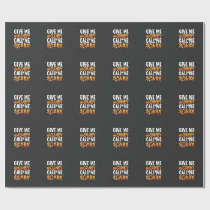 Halloween Candy Scary Ghost Design_1 Wrapping Paper