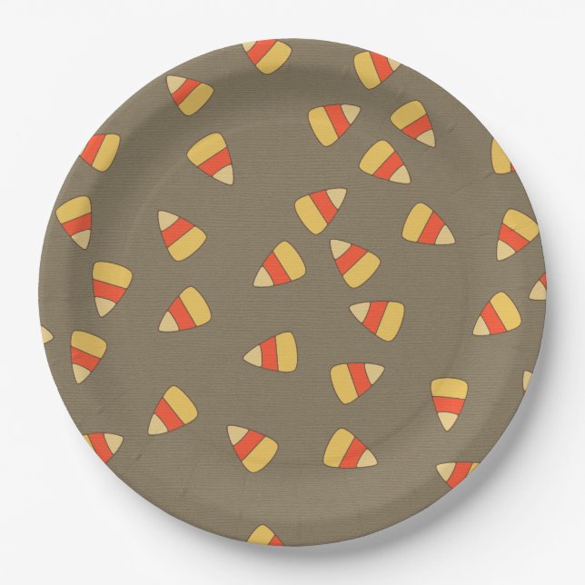 Halloween Candy Scary Spider Pattern Paper Plate (Front)