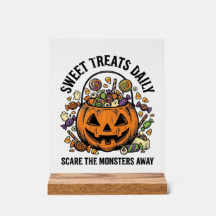 Halloween Candy Shirt Cute Monster Treat Design_1 Acrylic Sign