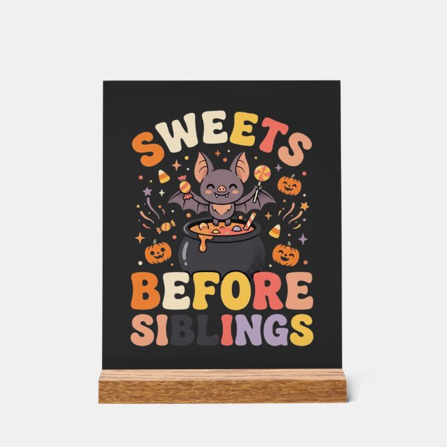 Halloween Candy Sibling Swap Acrylic Sign (Front)