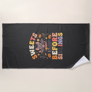 Halloween Candy Sibling Swap Beach Towel