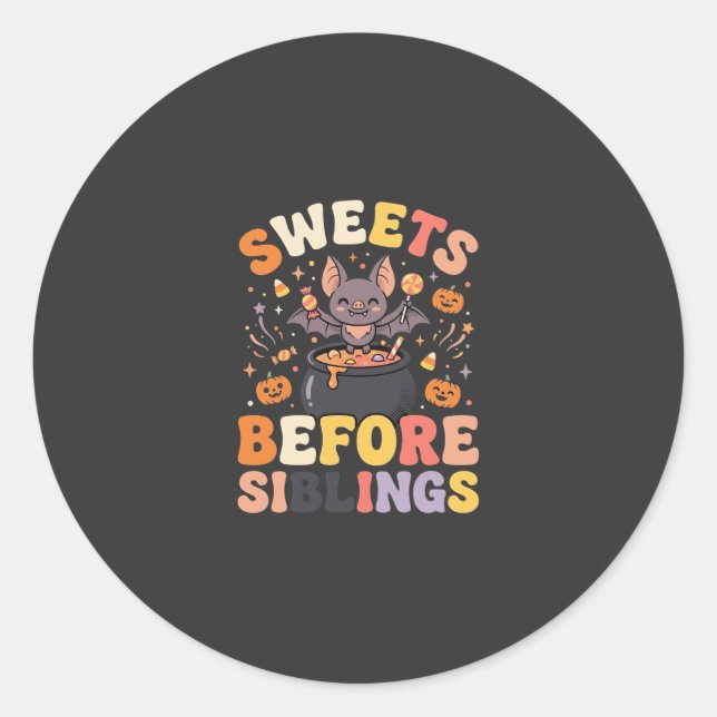 Halloween Candy Sibling Swap Classic Round Sticker (Front)