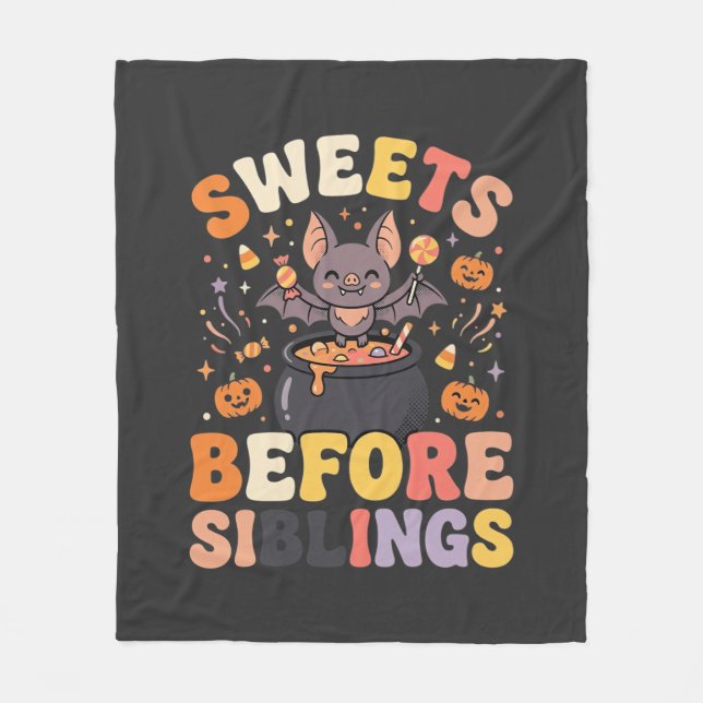Halloween Candy Sibling Swap Fleece Blanket (Front)