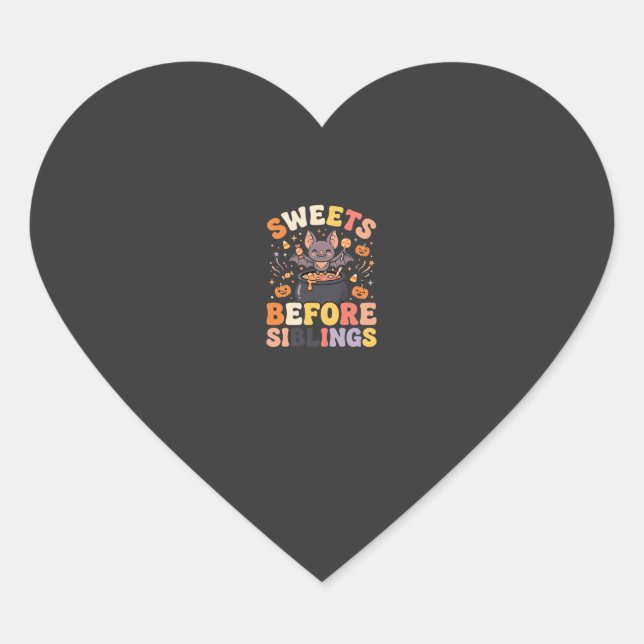 Halloween Candy Sibling Swap Heart Sticker (Front)